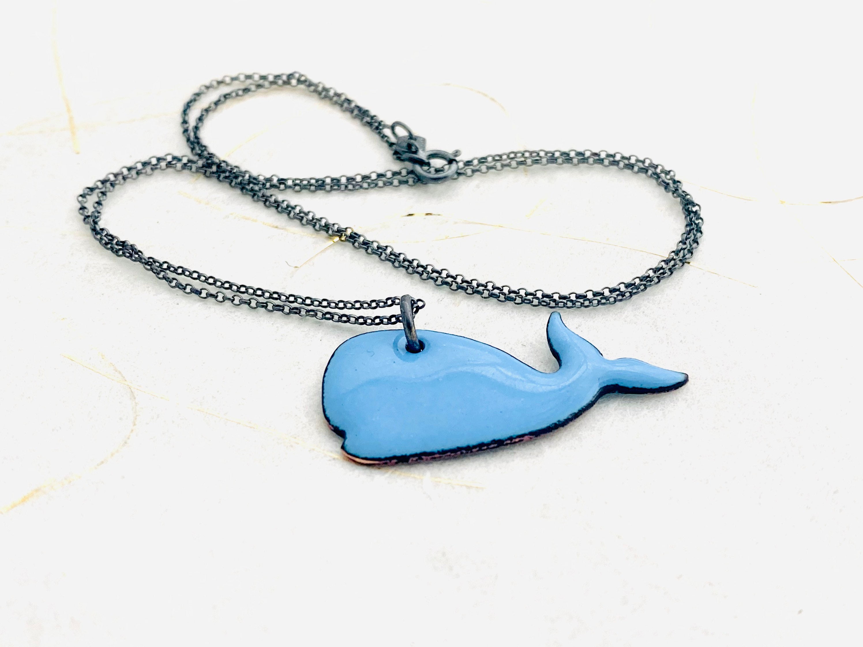 Blue clearance whale necklace