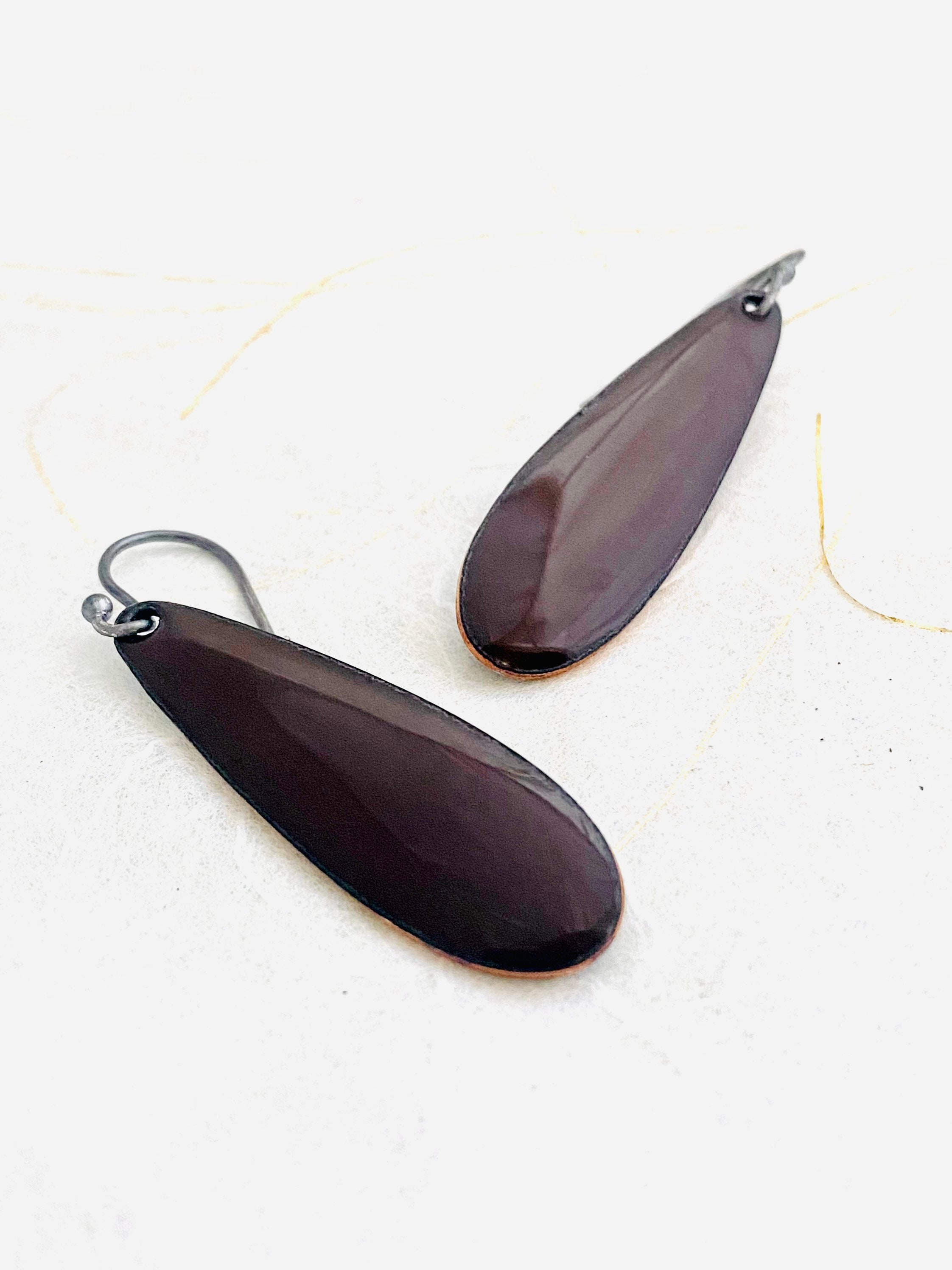 Brown & Cream Art Glass Swirl Dangle Earrings – My Urban Gems