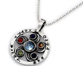 EVERLASTING HAPPINESS. spiritual pendant,kabala,asiyadesign,gifts,art,silver,jewelry,ethnic