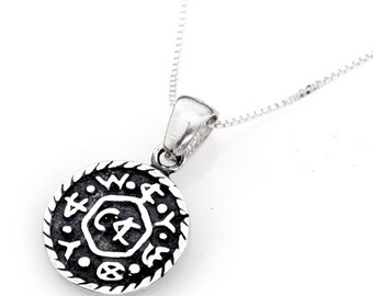 LIVELIHOOD  mini amulet,kabala,art,judaica,jewelry,pendant,gift,silver,asiyadesign