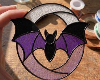 Bat Stained Glass Pattern | Halloween Suncatcher | Gothic Decor | Spooky Gift | Digital Download