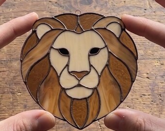 Lion Stained Glass Pattern | Safari Suncatcher | Wildlife Decor | Animal Lover Gift