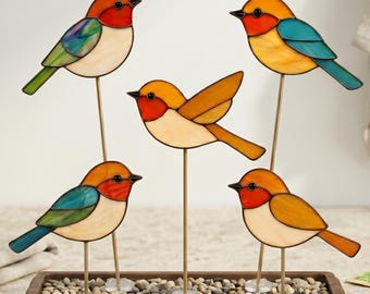 Birds Stained Glass Pattern: DIY Suncatcher, Home Decor Printable Pattern/ Digital Download PDF