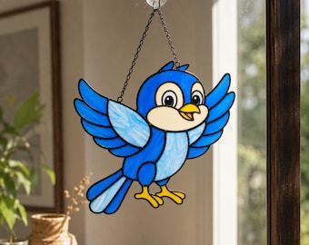Bluebird Stained Glass Pattern | Easy Bird Suncatcher | Garden Decor | Nature Gift Digital Download