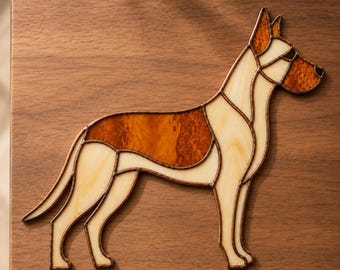 Dog Stained Glass Pattern: Pet DIY Suncatcher, Home Decor Printable Pattern/ Digital Download PDF