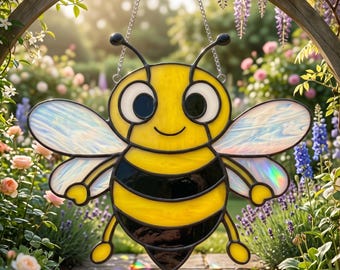 Bee Stained Glass Pattern | Bumblebee Suncatcher | Garden Decor | Nature Lover Gift | Digital Download