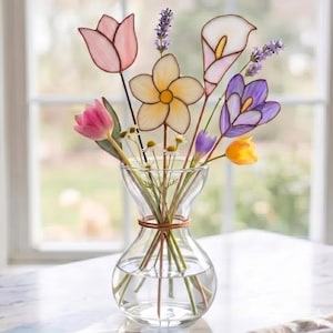 Flowers Stained Glass Pattern Bundle | Floral Suncatchers | Garden Decor Gift | Digital Pattern Download
