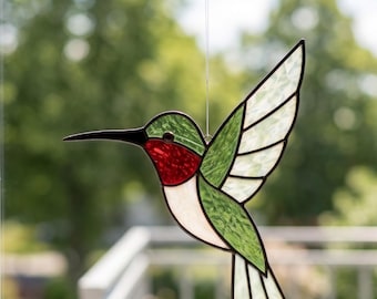 Hummingbird Stained Glass Pattern: DIY Suncatcher, Home Decor Printable Pattern/ Digital Download PDF