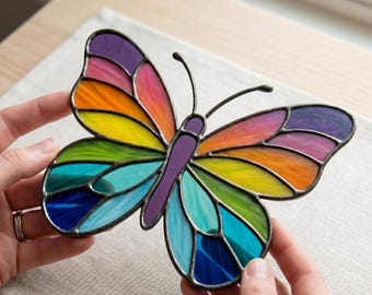 Butterfly Stained Glass Pattern: DIY Suncatcher, Home Decor Printable Pattern/ Digital Download PDF
