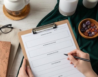 Daily Routine Planner • Printable Schedule Organizer • Mental Health Productivity Worksheet
