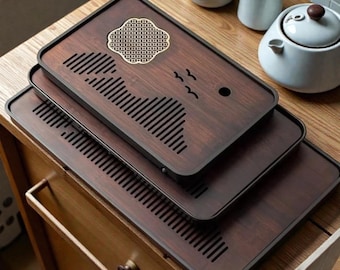 Natural Bamboo Gongfu Tea Tray – Elegant Chinese Tea Ceremony Board with Drainage