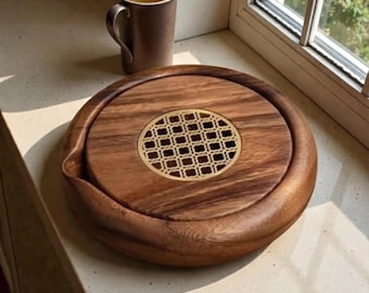 Walnut Wood Gongfu Tea Tray – Chinese Style Tea Table with Hidden Water Storage