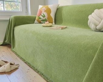 Funda moderna impermeable de chenilla para sofá – Protector antideslizante para sofá, manta seccional apta para mascotas, funda lavable para muebles, suave para sala de estar