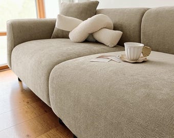 Funda de sofá de chenilla elástica gruesa – Funda protectora completa, protector de sofá resistente a arañazos de gato, funda antideslizante para muebles de todas las estaciones.