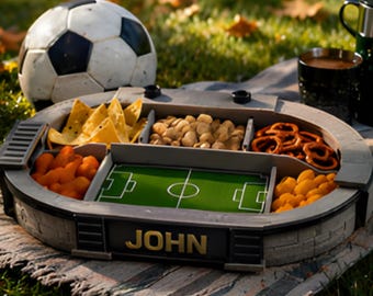 Bol personalizado para aperitivos de estadio de fútbol: Regalo personalizado impreso en 3D para aficionados al fútbol.
