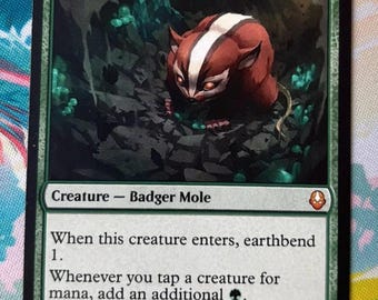 Foil Magic the Gathering Proxy Card: Badgermole Cub - Etsy