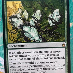 mtg card that doubles tokens Cat // Goblin Construct Double-Sided Token [Zendikar Rising Tokens]