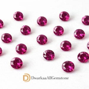Rubin im Labor gewachsen, runder Edelstein, im Labor hergestellter rosa Rubin, 1 mm 1,25 mm 1,5 mm 1,75 mm 2 mm 2,25 mm 3 mm 4 mm 5 mm 6 mm Brillantschliff facettiert
