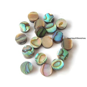 Natural Abalone Shell Round Coin Shape Flat Slices Both Sides Polished Loose Gemstone Flat Disks Coin Shape 4mm 5mm 6mm 7mm 8mm 10mm 20mm