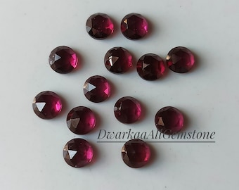 Rhodolite Garnet Round Rose Cut loose gemstone - Natural Pink Purple Round Loose Gemstone for Jewelry Making , January Birthstone