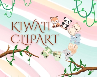 Kawaii Clipart Bundle | Cute Cartoon Graphics PNG | Printable Kawaii Illustrations for Stickers, Planners & Small Businesses