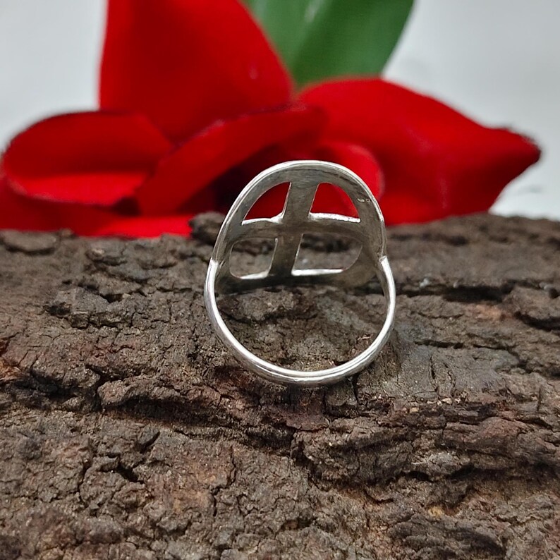 Metal Structural Rings Silver Peace Sign Ring,solid 925 Sterling,handmade Hippie Jewelry ...