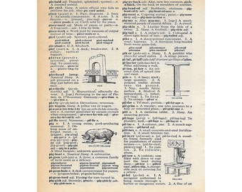 CUSTOM PANELS-vintage dictionary page-Alphabet Art Crafts