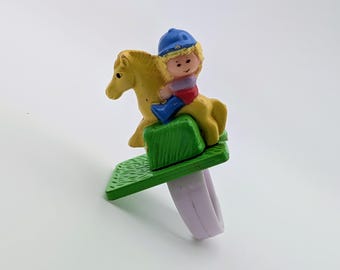 100% Complete Vintage Bluebird Polly Pocket 1990, Polly on Her Pony Ring