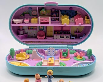 100% Complete Vintage 1992 Bluebird Polly Pocket Nursery Stamp Set / Baby Stamping Playground