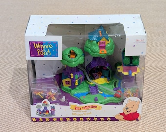 Rare Near Complete Boxed Vintage Disney Bluebird Polly Pocket Winnie the Pooh Playset 1998