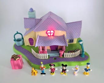Rare 100% Complete Vintage Bluebird Disney Polly Pocket, Minnie Surprise Party 1995 Working