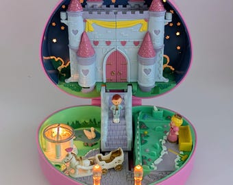 100% Complete Vintage 1992 Polly Pocket Starlight Castle with Ultra Rare Swan and Working Lights