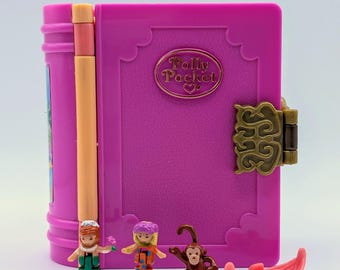 99% Complete Vintage Bluebird 1995 Polly Pocket Glitter Island Storybook EUC