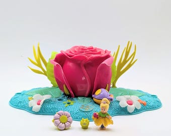 100% Complete Rare Variation Vintage Bluebird Polly Pocket 1997 Rose Hideaway Near Mint Compact