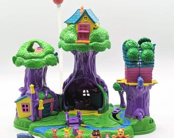 99% Complete Vintage Bluebird Disney 1998 Polly Pocket Winnie the Pooh Playset Collector Grade