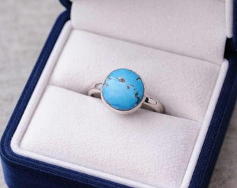 Pierścień z turkusem Golden Hill • Srebro próby 925, biżuteria południowo-zachodnia