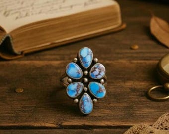 Sonoran Blue Hill Turquoise Ring • Sterling Silver Western Statement Jewelry
