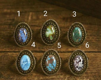 Mixed Turquoise Sterling Silver Ring • Blue Hill, Sonoran Gold