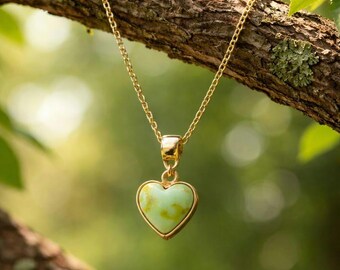 Palomino Heart Turquoise Necklace • Sterling Silver Handmade Nature Inspired Necklace • Southwestern Jewelry For Women's