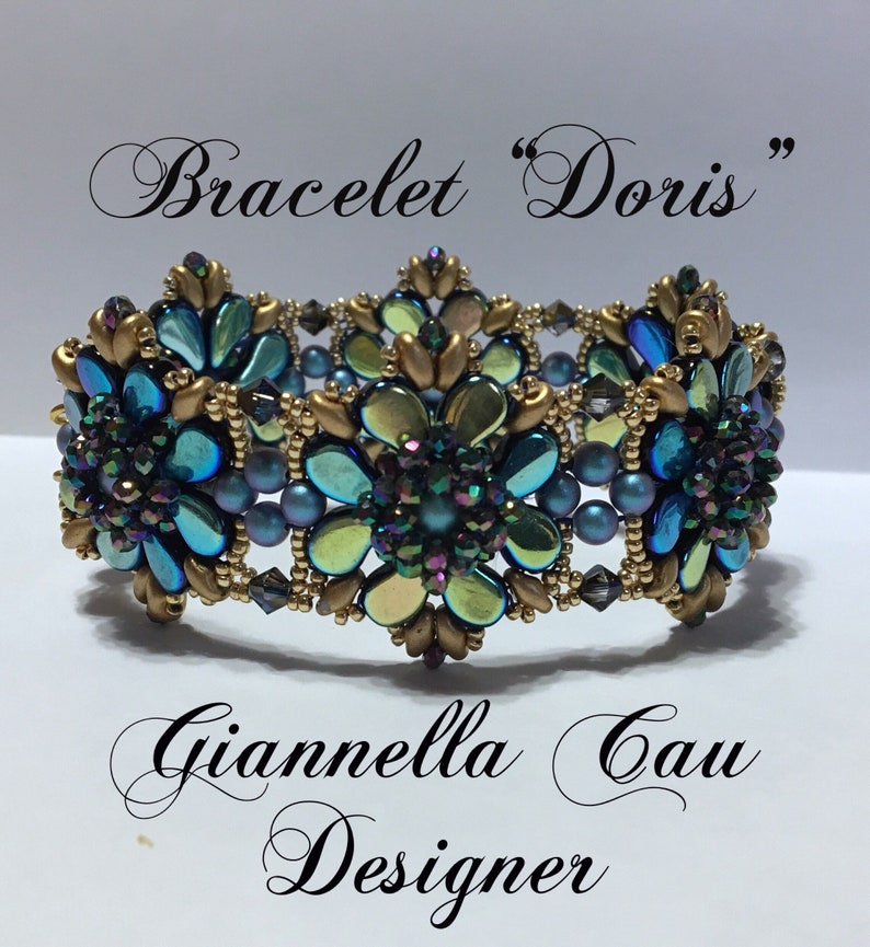 ENGLISH pdf Tutorial / Bracciale Doris con paisley duo immagine 1