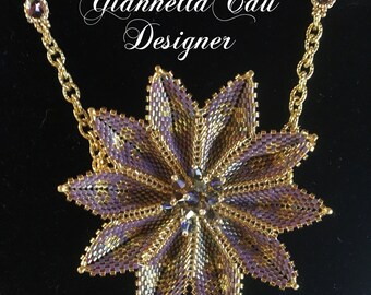 Collana &quot;Irene  Flower &quot; / oro e viola