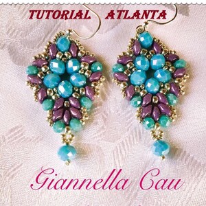 P.d.f tutorial orecchini  &quot; atlanta &quot;  con  perle: superduo , Rondelle crystal rocailles