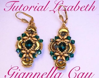 Italiano P.d.f tutorial  orecchini " lizabeth " con  perle  "par puca" arcos e minos ,swarovski bicono e Superduo