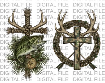 Croix de camouflage en plein air du sud PNG - conception de foi chrétienne, croix de style de vie rustique imprimable, téléchargement haute résolution