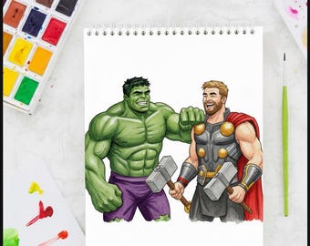 Superhero Coloring Book – 100+ Comic Style Action Pages (Digital Download)