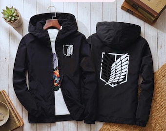 Kurtka inspirowana atakiem Tytanów | Kurtka anime Wings of Freedom | Lekka bluza z kapturem Survey Corps w stylu cosplay | AOT Streetwear