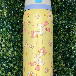Boot Scootin’ Goose Owala FreeSip | Cute Goose Tumbler | Pink Rainboots Design | 32oz or 40oz Owala | UV DTF Wrap | Hand Wash Only image 4