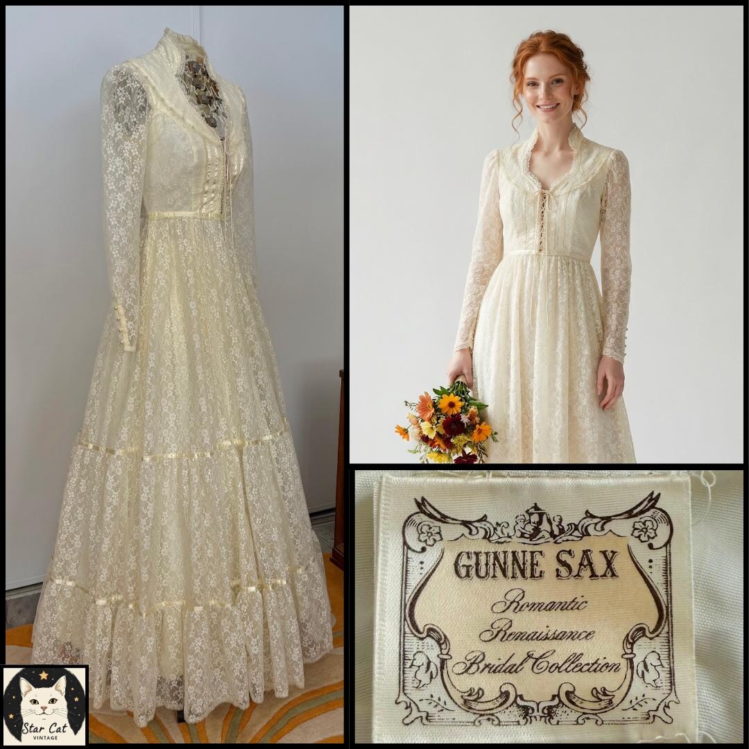 Vintage Gunne Sax Romantic Renaissance Bridal Gown | Lace & Pearl ...