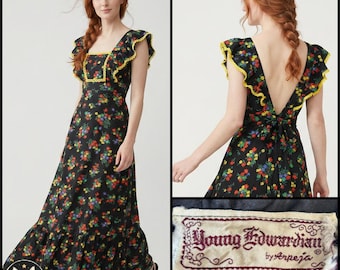 70s Prairie Maxi Dress | Cottagecore Folk Style | Young Edwardian by Arpaja Vintage Dress
