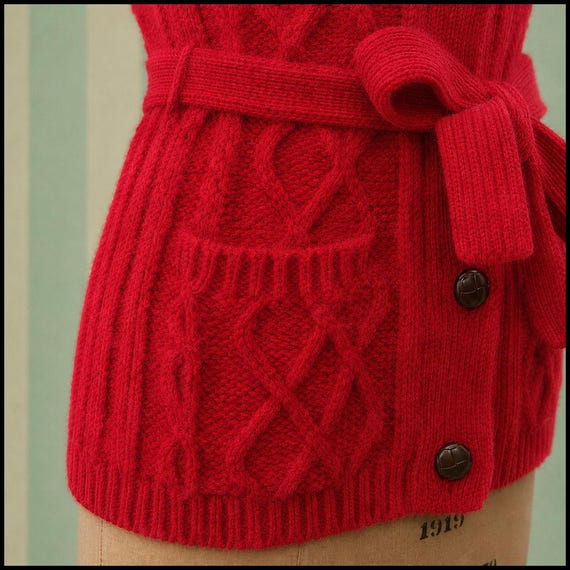 1980s Candy Apple Red Sweater Vest View 5